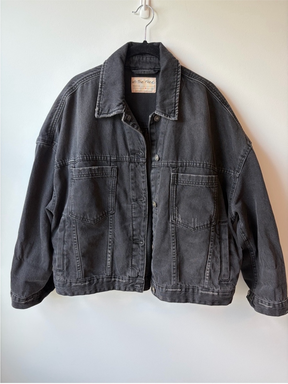 We The Free Black Oversized Denim Jacket - Women